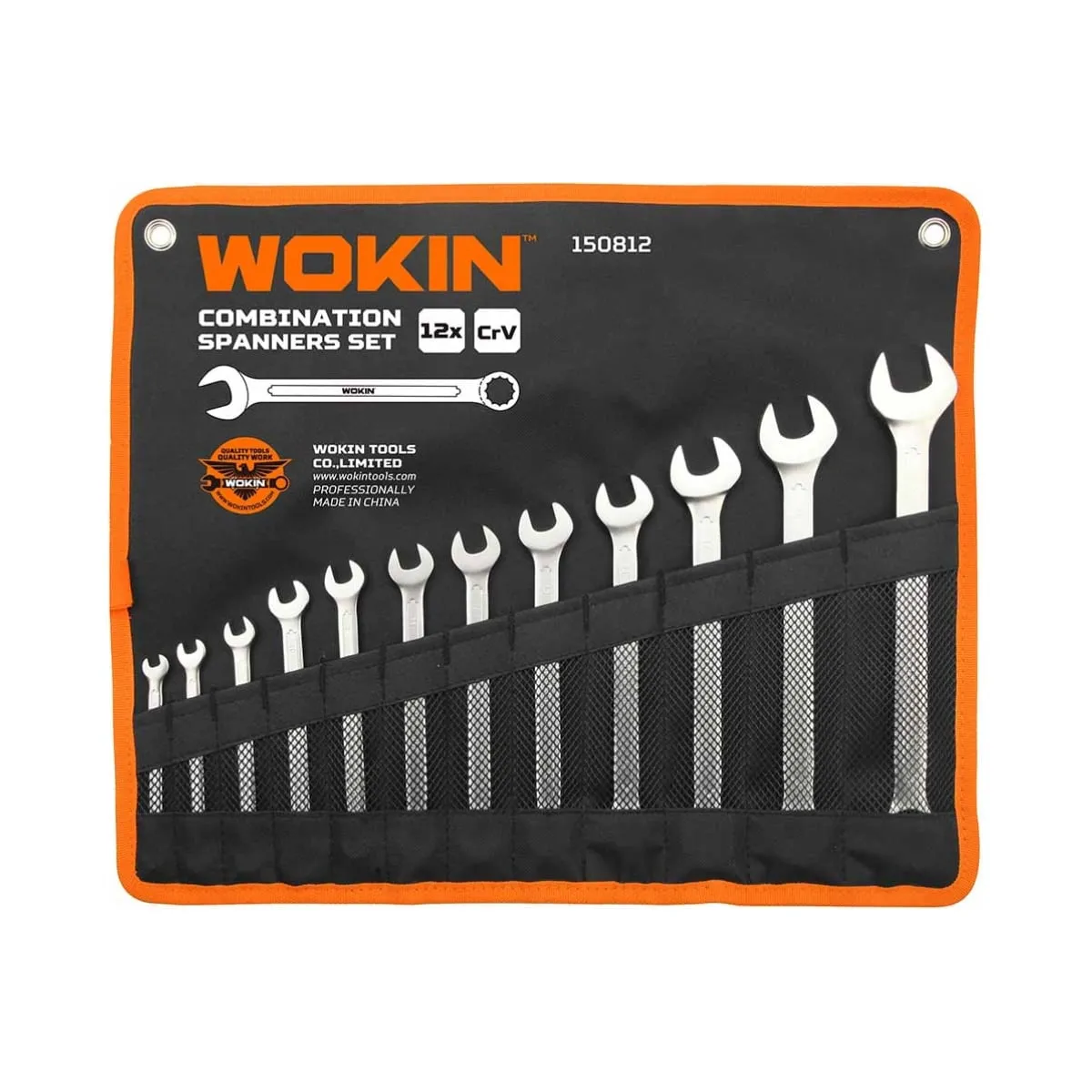 Set de 12 chei de piulite combinate Cr-V WOKIN 6-22 mm
