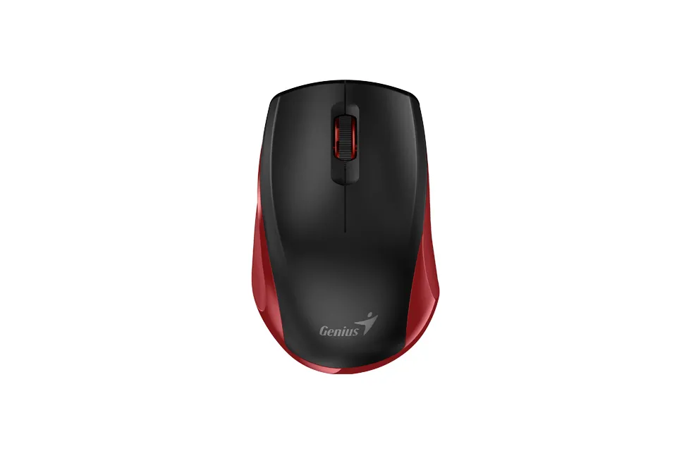 Wireless Mouse Genius NX-8006S, 1200 dpi, 3 buttons, Ergonomic, Silent, BlueEye, 1xAA, Black/Red
