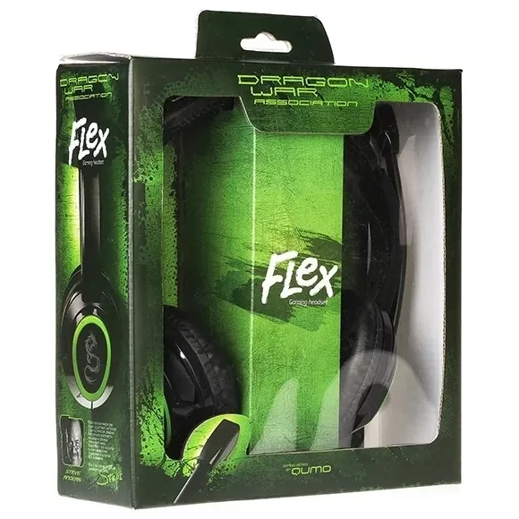Căști gaming QUMO Flex, Cu fir, Negru
