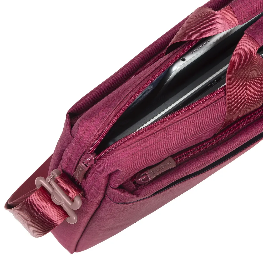 Geantă pentru Laptop RivaCase Biscayne, 15.6", Poliester, Roșu