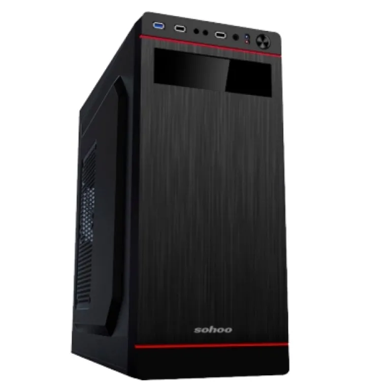 Carcasă PC Sohoo 5907BR, Midi-Tower, ATX, Negru/Rosu