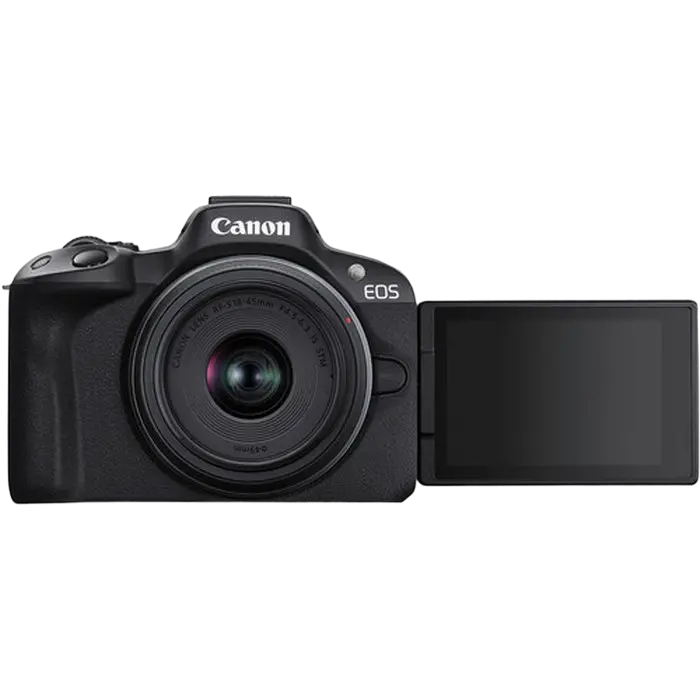 Aparat Foto Mirrorless Canon EOS R50 Black & RF-S 18-45mm f/4.5-6.3 IS STM KIT, Negru