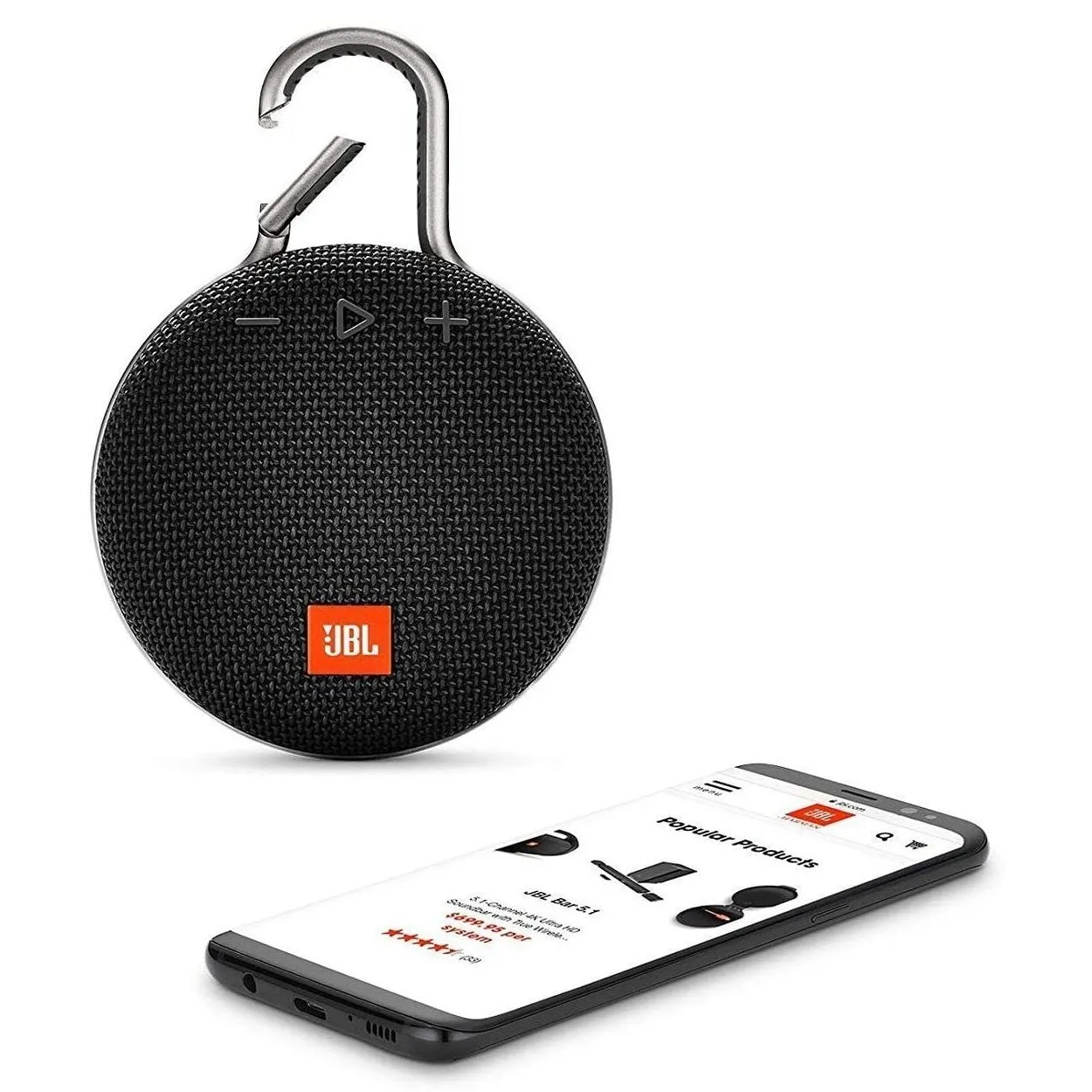 Портативная колонка JBL Clip 3, Чёрный