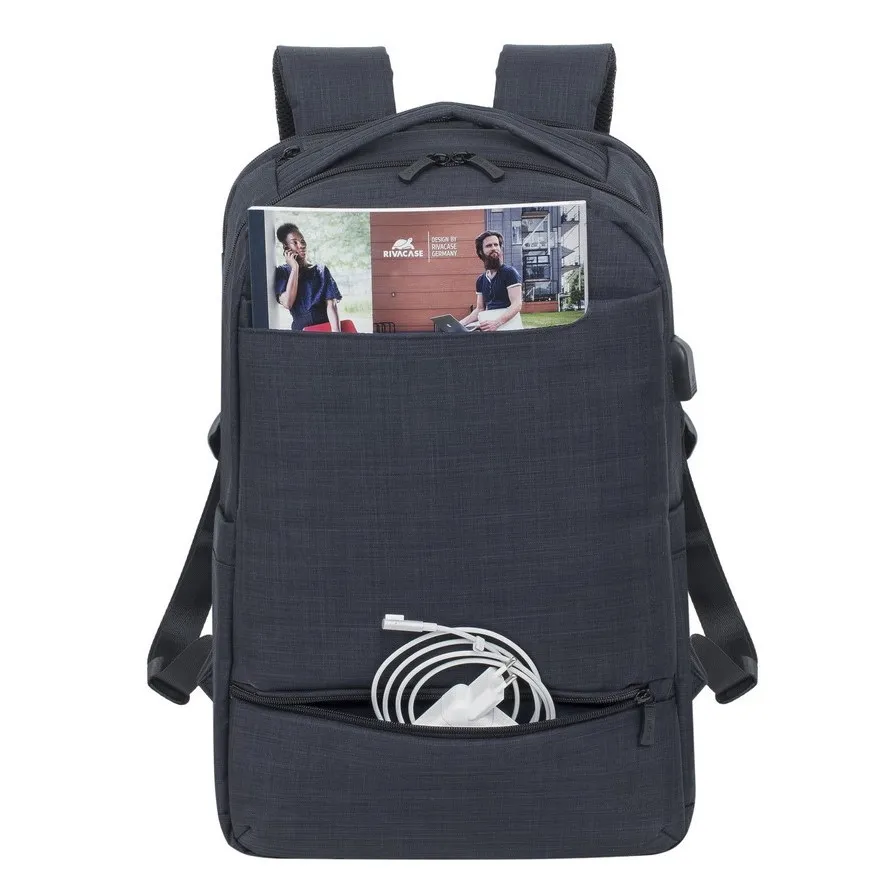 Rucsac pentru Laptop RivaCase Biscayne, 17.3", Poliester, Negru