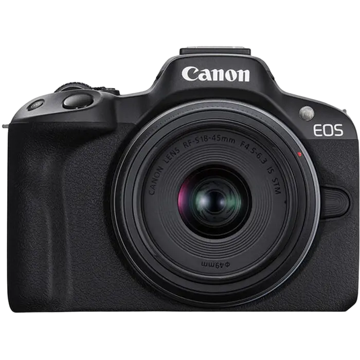 Aparat Foto Mirrorless Canon EOS R50 Black & RF-S 18-45mm f/4.5-6.3 IS STM KIT, Negru