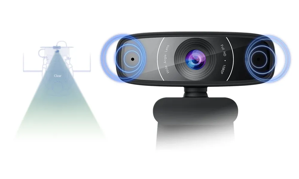 Веб-камера ASUS C3, Full-HD 1080P, Чёрный