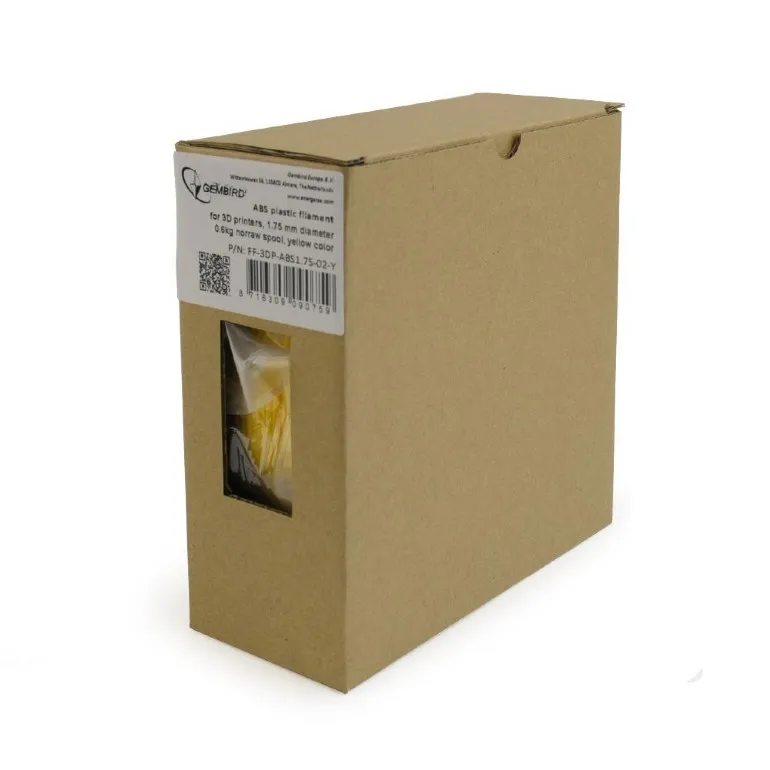 Filament pentru imprimantă 3D Gembird FF-3DP-ABS1.75-02-Y, ABS, Galben , 1.75 mm, 0,6 kg