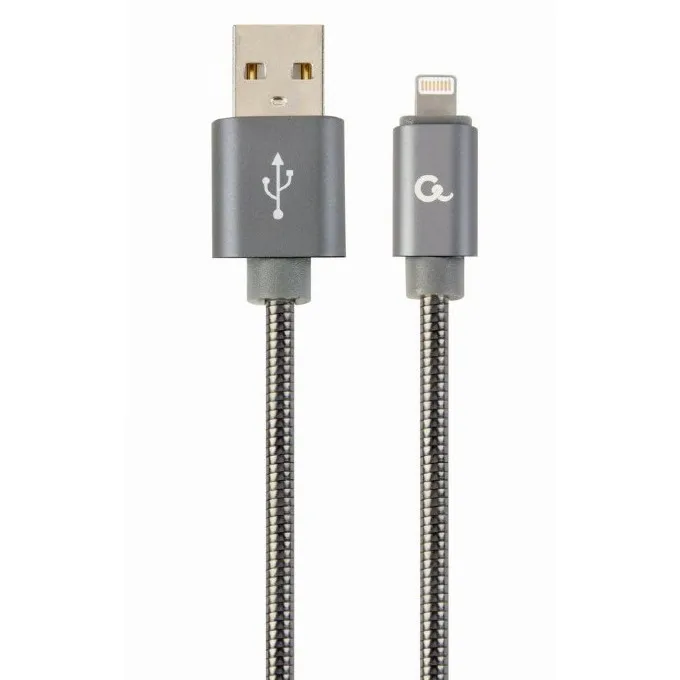 Кабель для зарядки и синхронизации Cablexpert CC-USB2S-AMLM-2M-BG, USB Type-A/Lightning, 2м, Серый