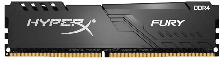 Оперативная память Kingston HyperX FURY, DDR4 SDRAM, 3733 МГц, 8Гб, HX437C19FB3/8