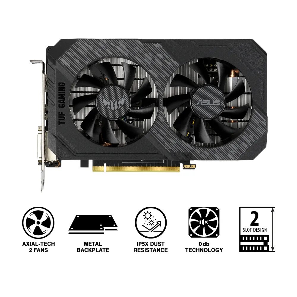 Видеокарта ASUS TUF-GTX1650-O4GD6-P-GAMING,  4ГБ GDDR6 128бит