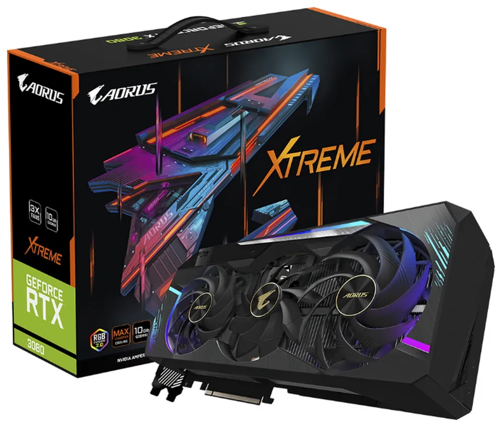 Placă Video Gigabyte GV-N3080AORUS X-10GD, 10GB GDDR6X 320bit