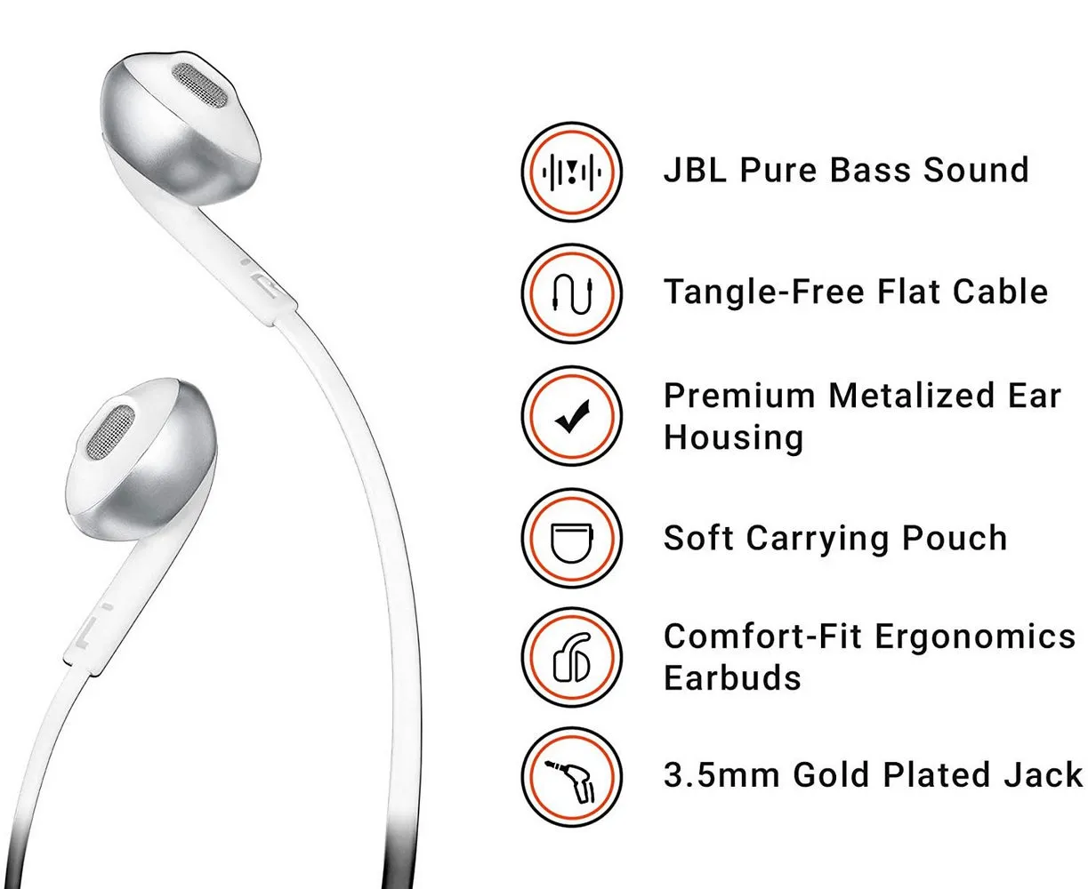 Наушники JBL Tune 205, Серебристый