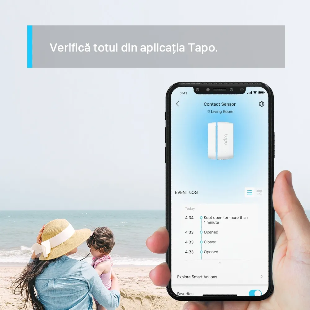 Умный контактный датчик TP-LINK Tapo T110, Белый