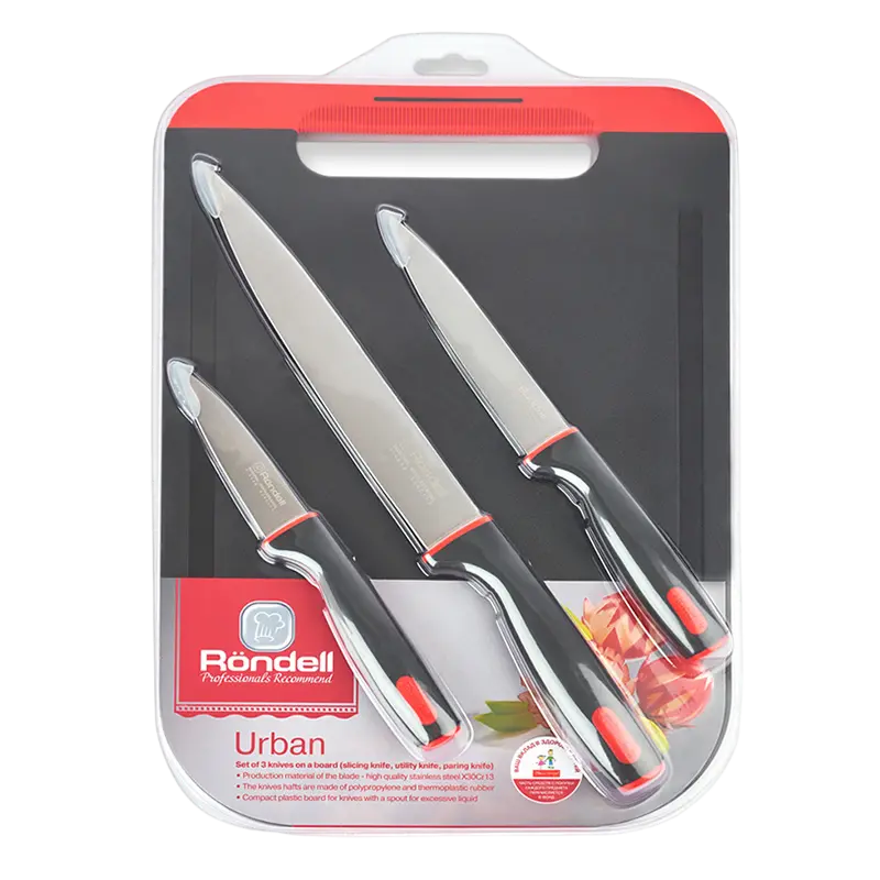 Набор ножей Rondell RD-1010, Черный/Красный