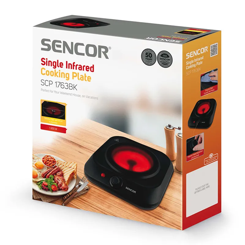 Plită electrică mini Sencor SCP 1763 BK, Negru