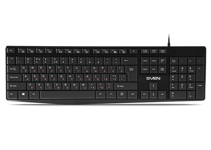Tastatură SVEN KB-S305, Cu fir, Negru