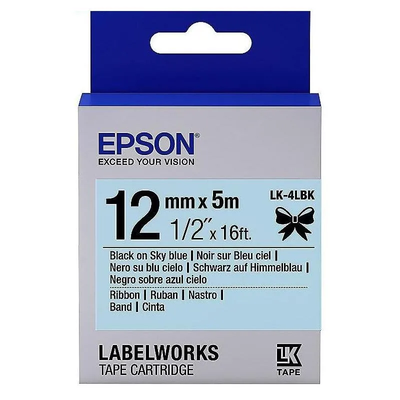 Cartuş de bandă Epson LK-4LBK, 12 mm x 5 m