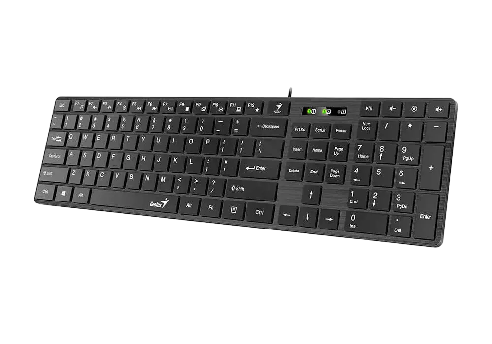 Клавиатура Genius SlimStar 126, Проводное, Чёрный