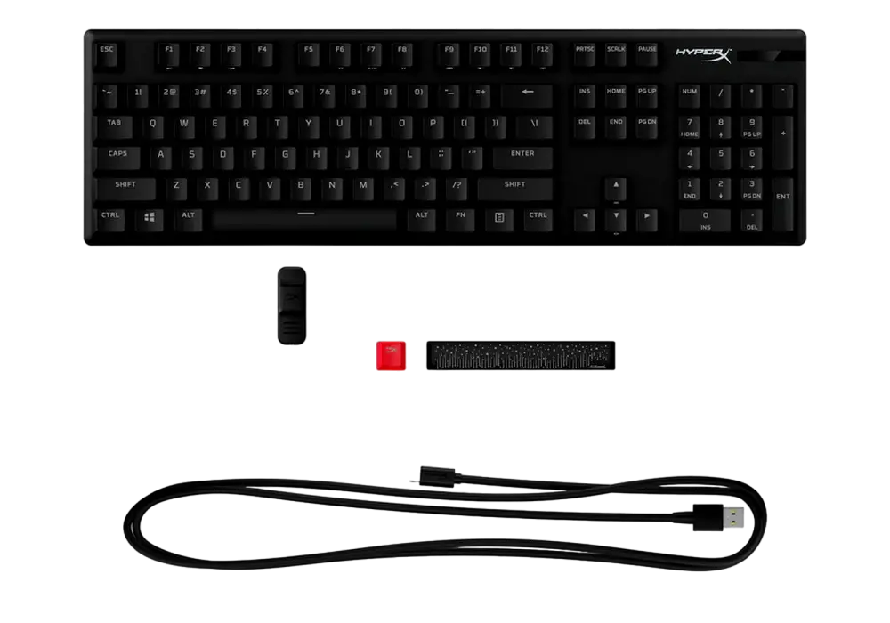 Gaming Keyboard HyperX Alloy Origins PBT, Mechanical, Red SW, PBT Keycaps, RGB, Aluminum Body, USB