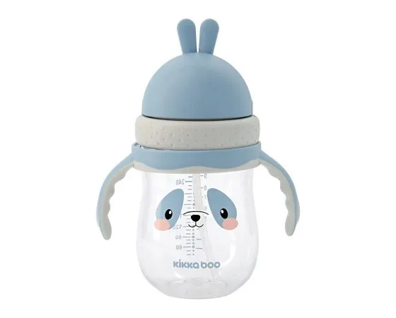 Tritan sippy cup with a straw Kikka Boo 300ml Panda Blue