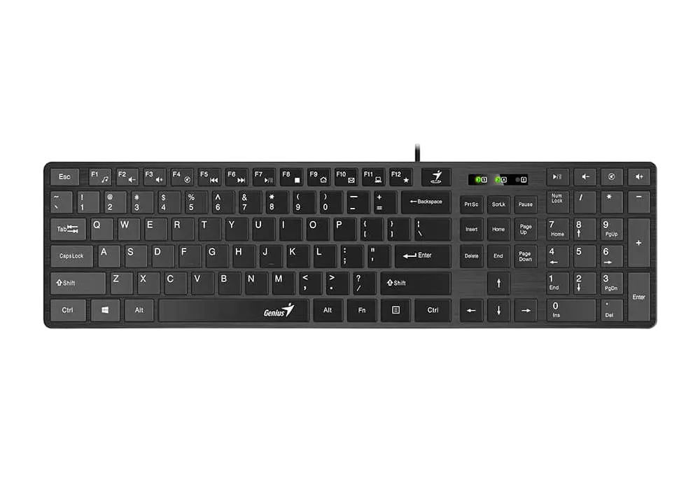 Клавиатура Genius SlimStar 126, Проводное, Чёрный