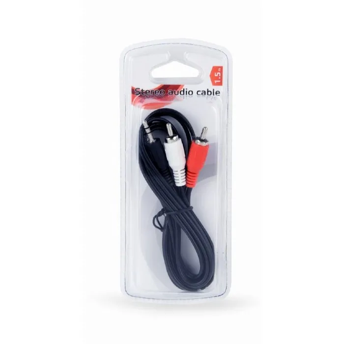 Cablu audio Cablexpert CCAB-458, 3.5mm 3-pin (M) - 2x RCA (M), 1,5m, Negru