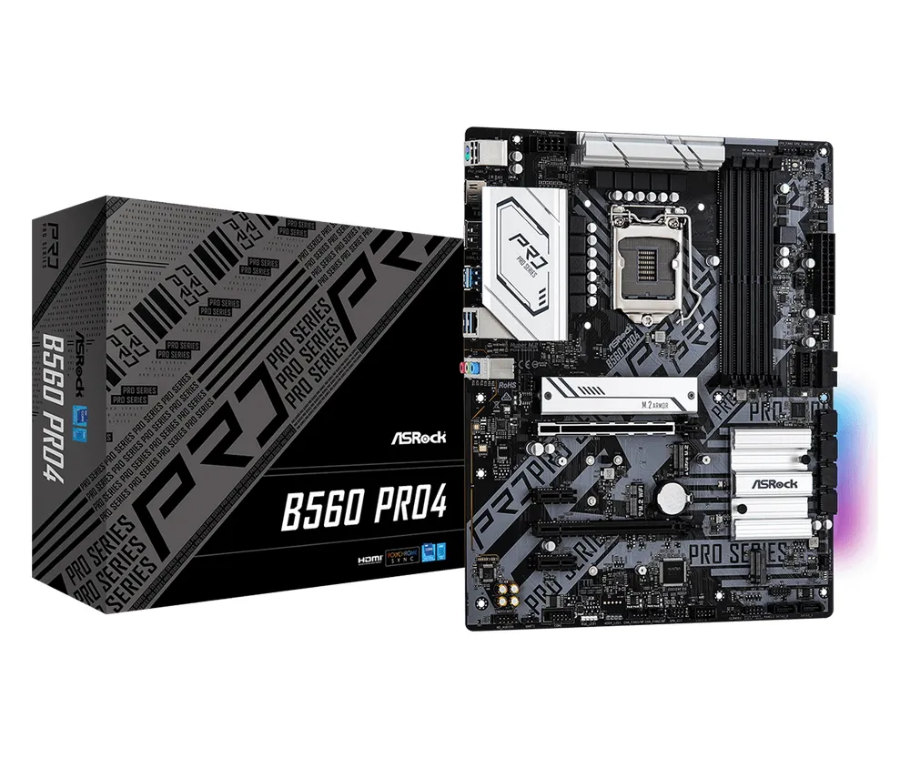 Материнская плата ASRock B560 PRO4, LGA1200, Intel B560, ATX