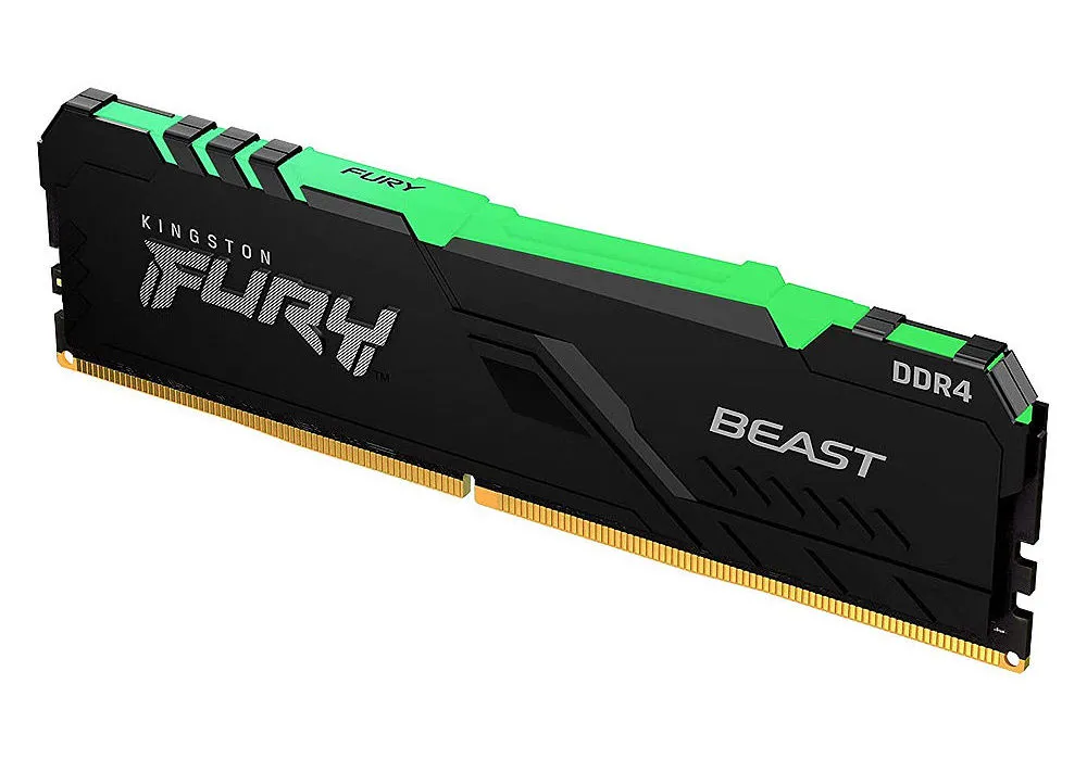 Оперативная память Kingston FURY Beast RGB, DDR4 SDRAM, 3200 МГц, 8Гб, KF432C16BBA/8