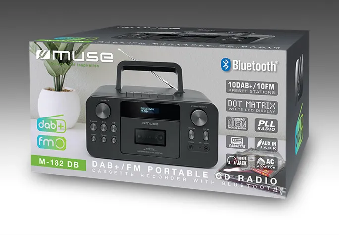 Портативная колонка MUSE M-182 DB, Чёрный