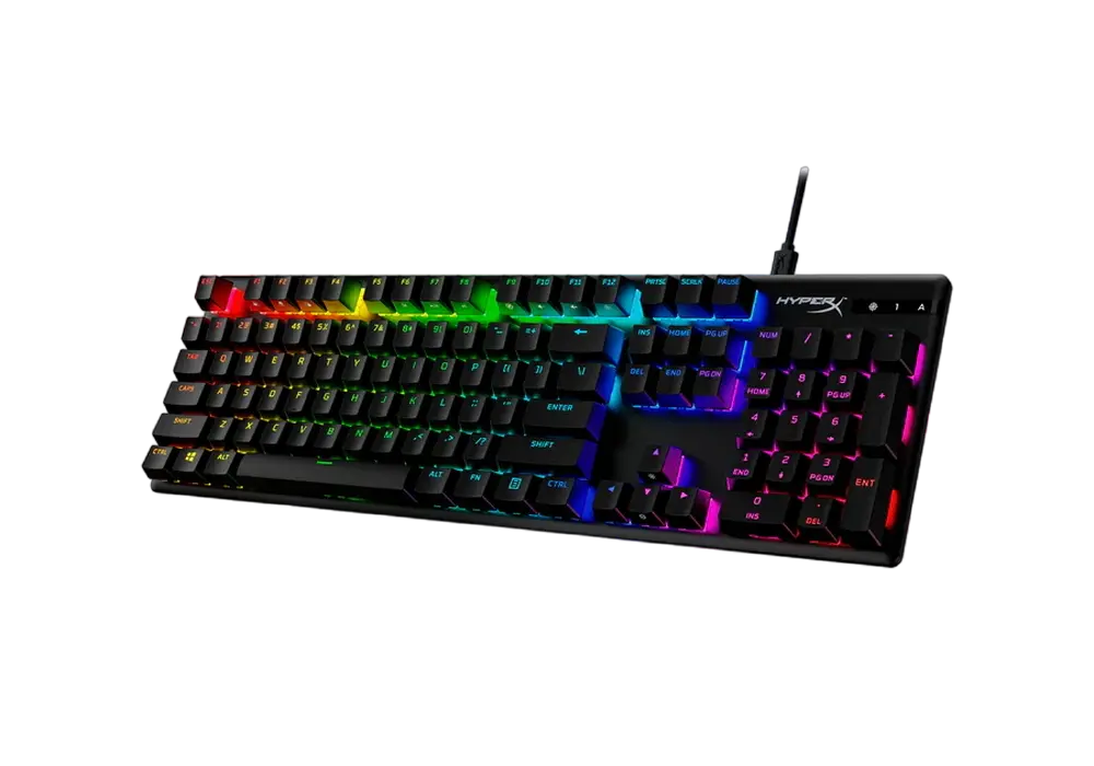 Gaming Keyboard HyperX Alloy Origins PBT, Mechanical, Aqua SW, PBT Keycaps, RGB, Aluminum Body, USB