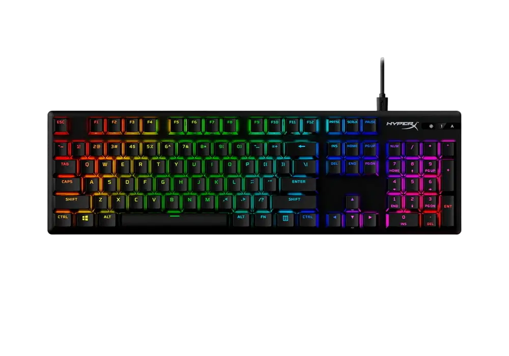Gaming Keyboard HyperX Alloy Origins PBT, Mechanical, Aqua SW, PBT Keycaps, RGB, Aluminum Body, USB