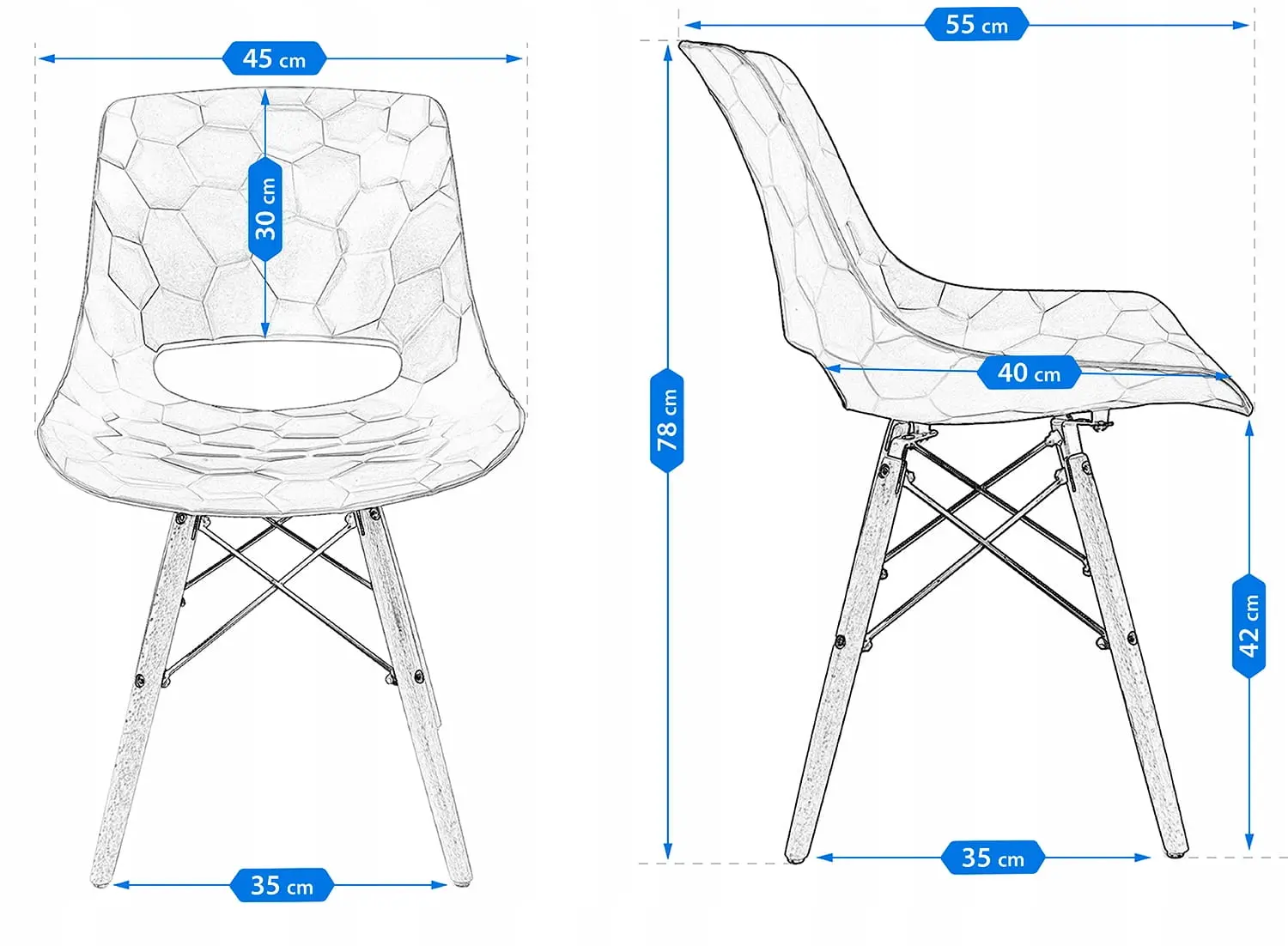 Scaun scandinav JUMI LARS (gri)