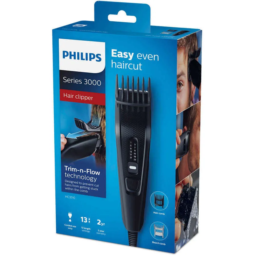 Aparat de tuns Philips Series 3000 HC3510/15, Negru