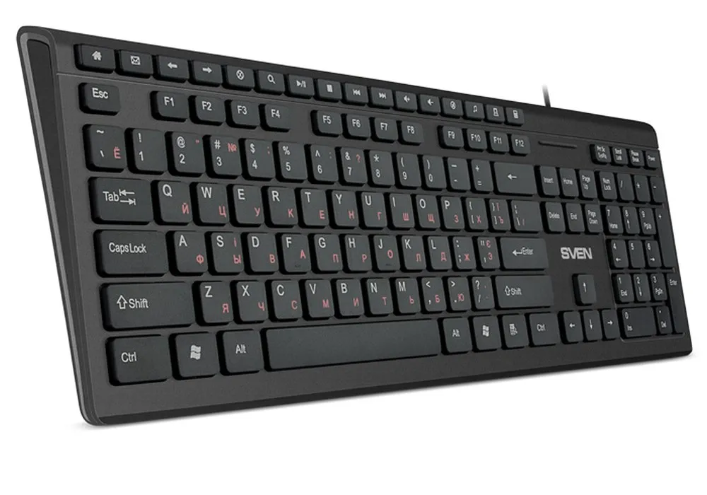 Tastatură SVEN KB-S307M, Cu fir, Negru