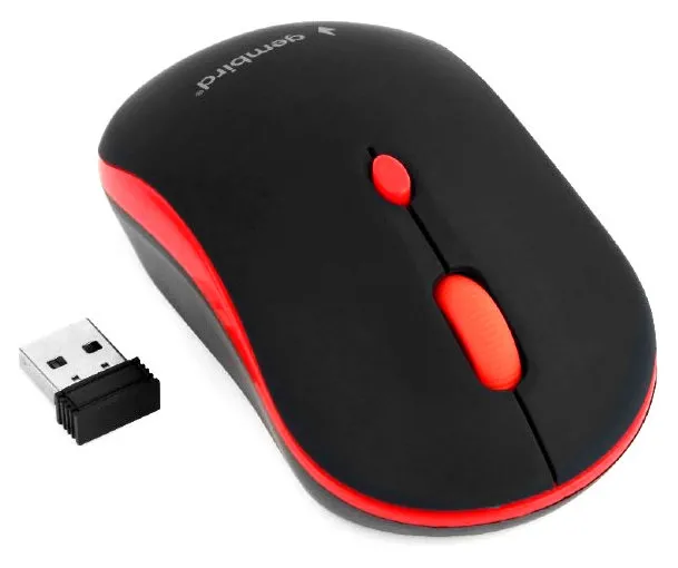 Mouse Wireless Gembird MUSW-4B-03-R, Negru/Rosu