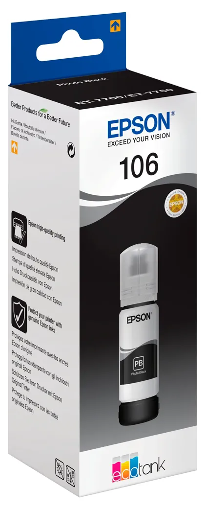 Recipient de cerneală Epson 106 EcoTank, C13T00R140, Negru foto