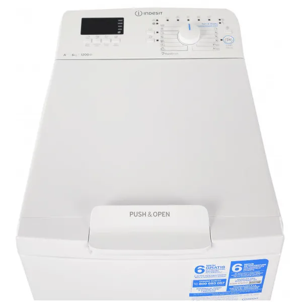 Mașină de spălat Indesit BTW D61253, 6kg, Alb
