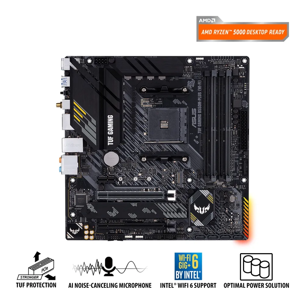 Материнская плата ASUS TUF GAMING B550-PLUS (WI-FI), AM4, AMD B550, ATX
