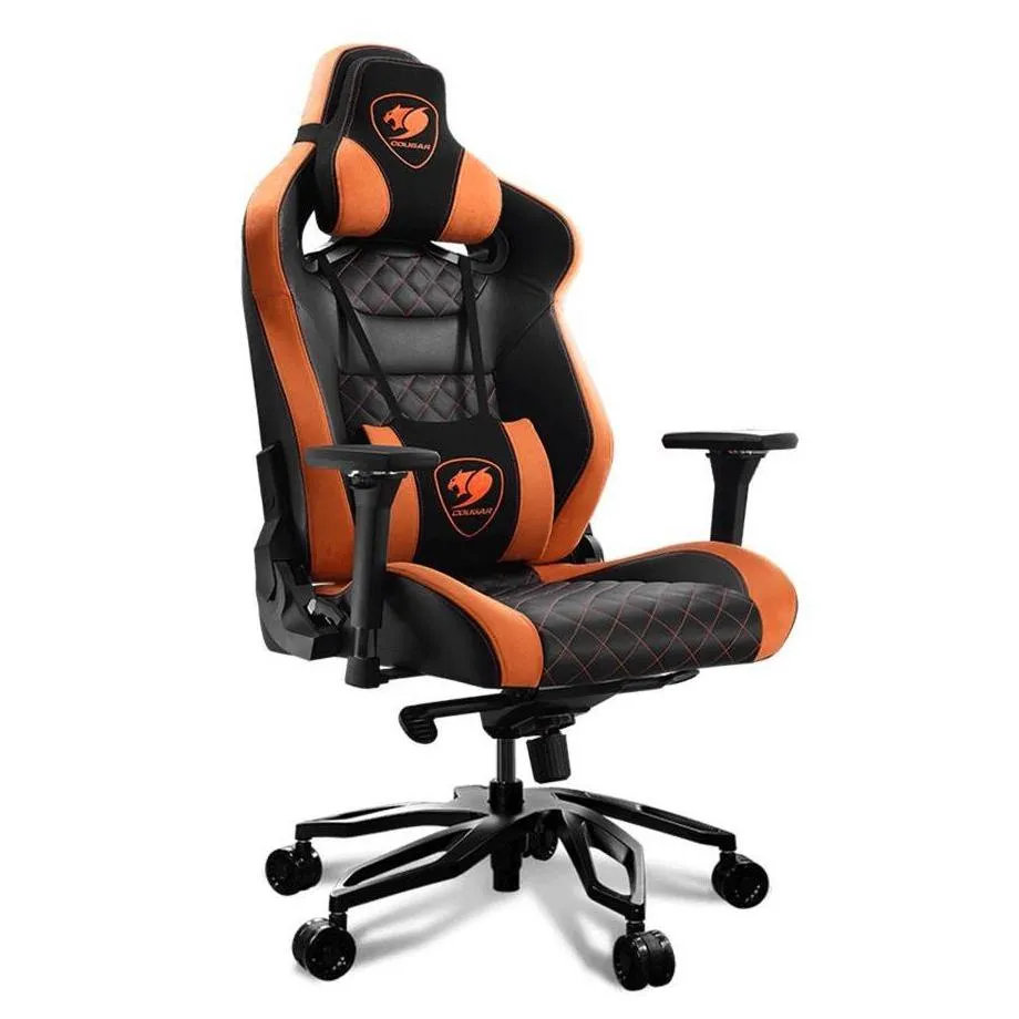 Scaun Gaming Cougar Armor Titan Pro, PVC Piele, Negru/Portocaliu