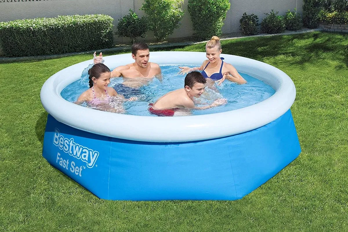 Piscină gonflabilă Bestway Fast Set, 2100L, Albastru/Alb, 57265