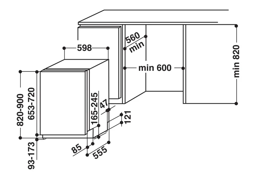 Mașină de spălat vase Whirlpool WIC 3C23 PEF, Alb
