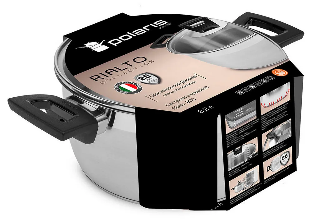 Cratiță Polaris Rialto-20C, 3,2L, Oțel inoxidabil