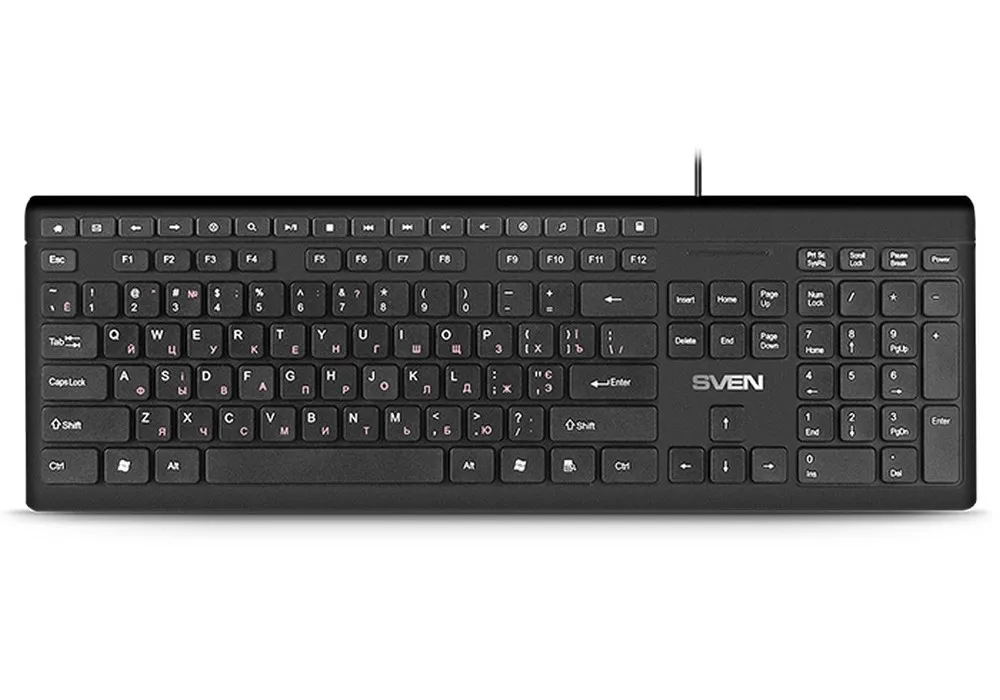 Tastatură SVEN KB-S307M, Cu fir, Negru