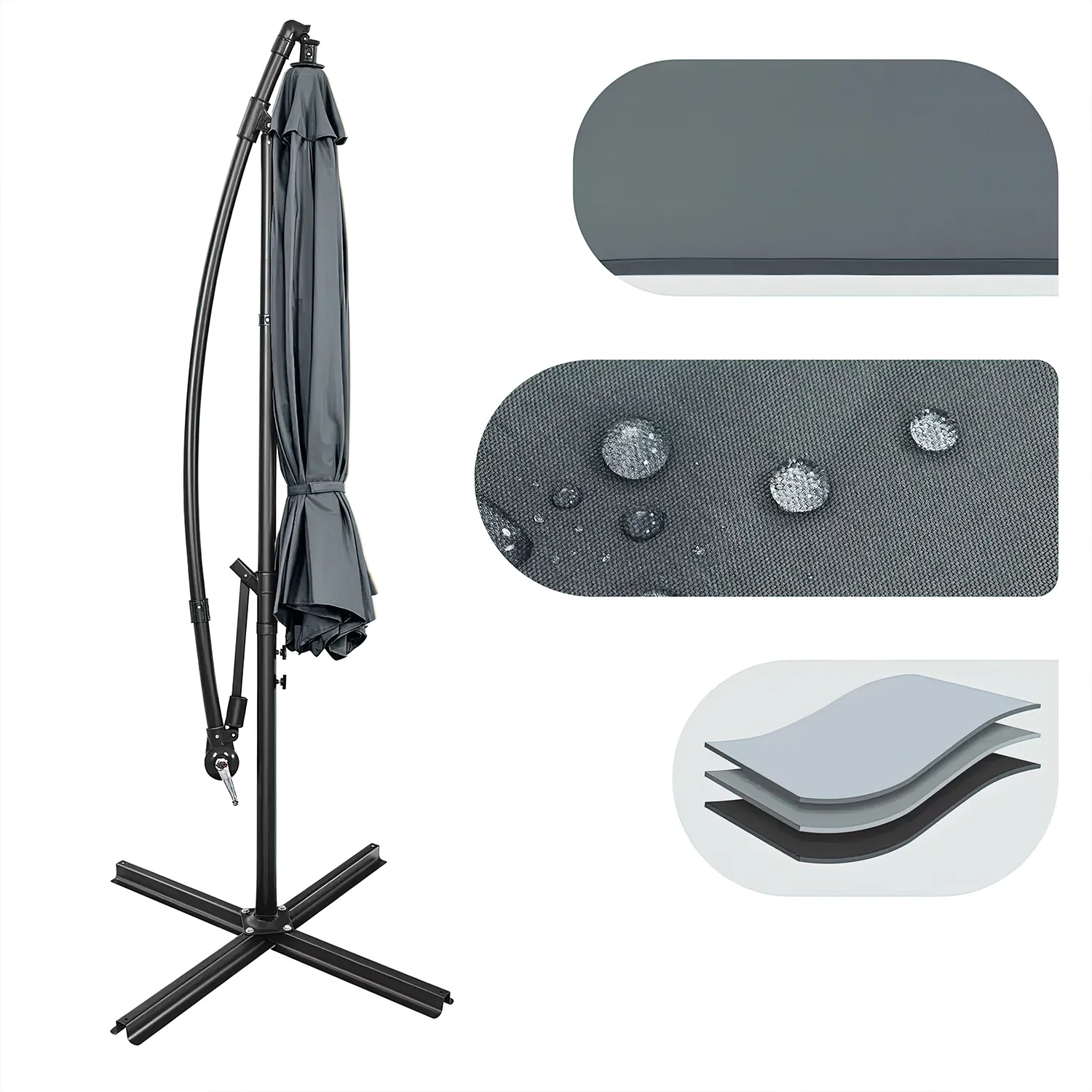 Umbrela JUMI 300 cm (gri)