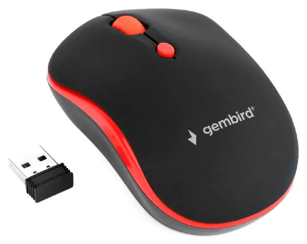 Mouse Wireless Gembird MUSW-4B-03-R, Negru/Rosu