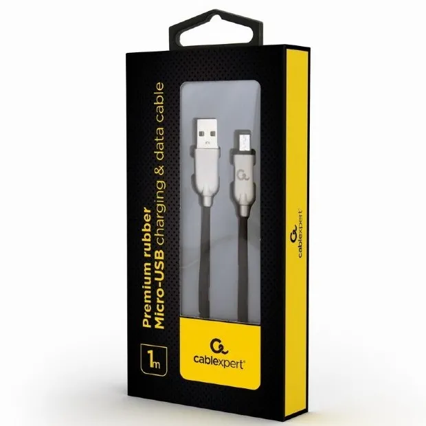 Кабель для зарядки и синхронизации Cablexpert CC-USB2R-AMmBM-1M, USB Type-A/micro-USB, 1м, Чёрный