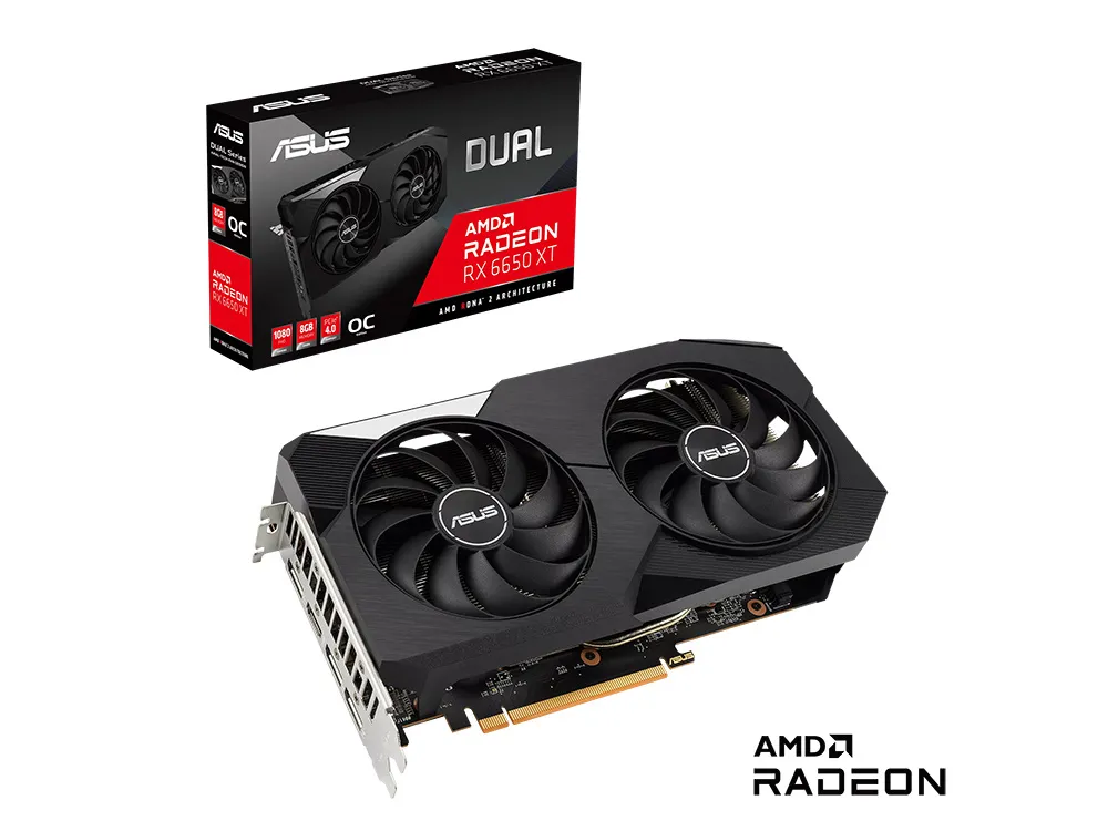 Видеокарта ASUS DUAL-RX6650XT-O8G,  8GB GDDR6 128бит (DUAL-RX6650XT-O8G)